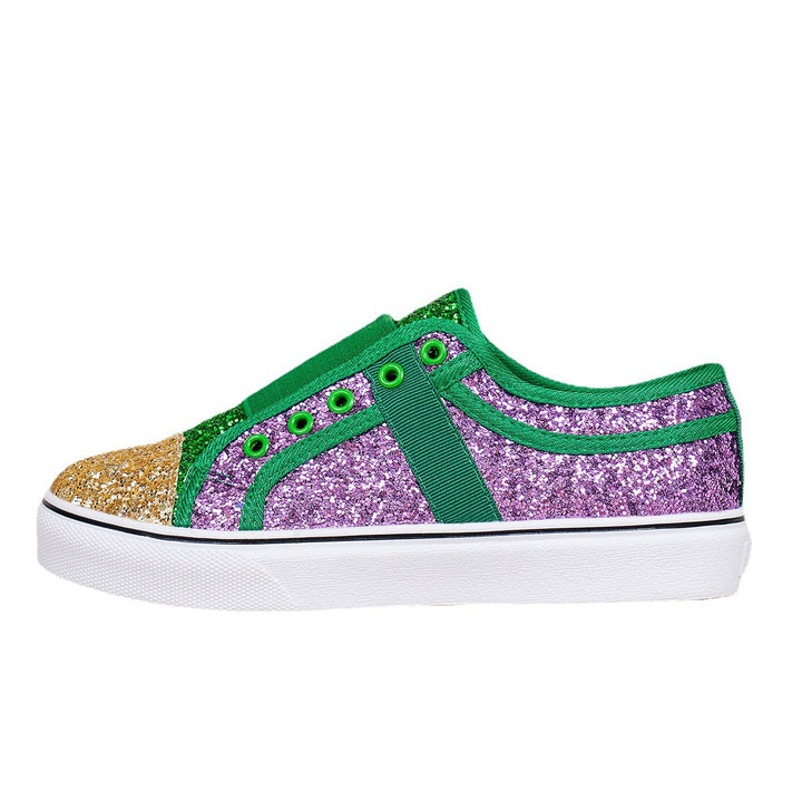 Dame Glitrende Sneakers med elastisk remdesign og skridsikker sål Stilla