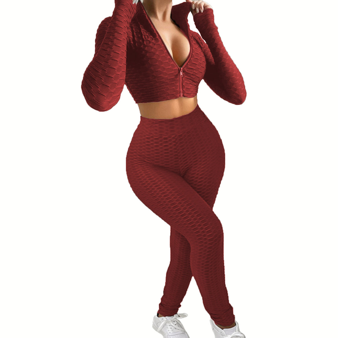 Højtydende activewear-sæt til damer med lynlås