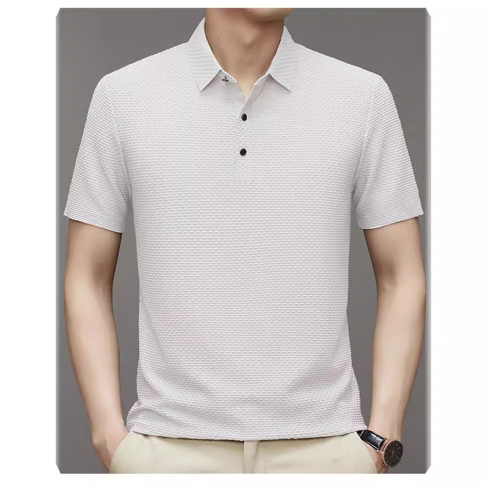 Herrer Struktur Polo Shirt Stilla