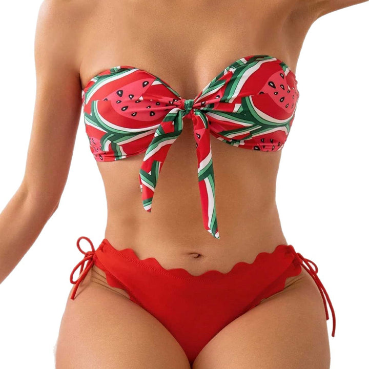 Dame Bandeau-Bikini med legende knudedesign Skovae