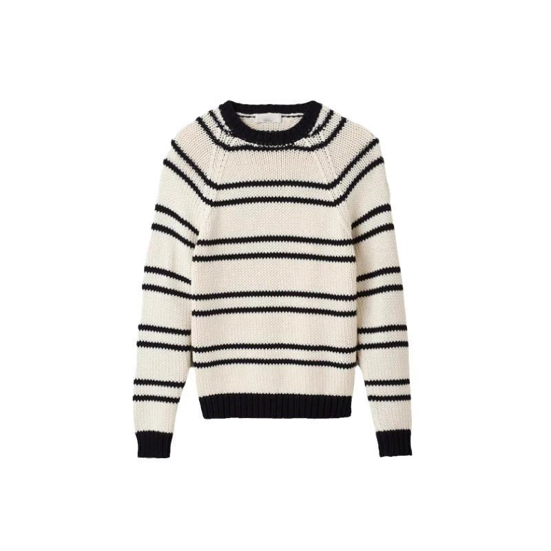 Kvinders fashionable stribede sweater lavet af tyk strik Stilla