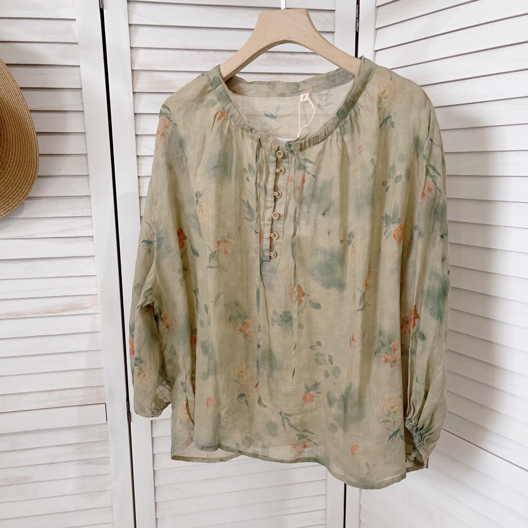 Femme Floral Print Relaxed Fit Bluse Stilla