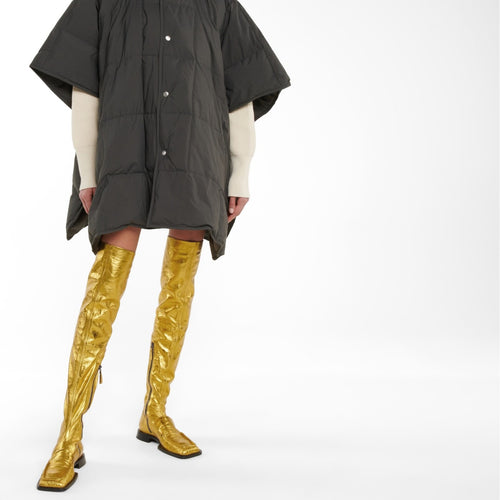 Dame Over-the-Knee Metallic Fashion Støvler med Lynlåsdetalje Stilla