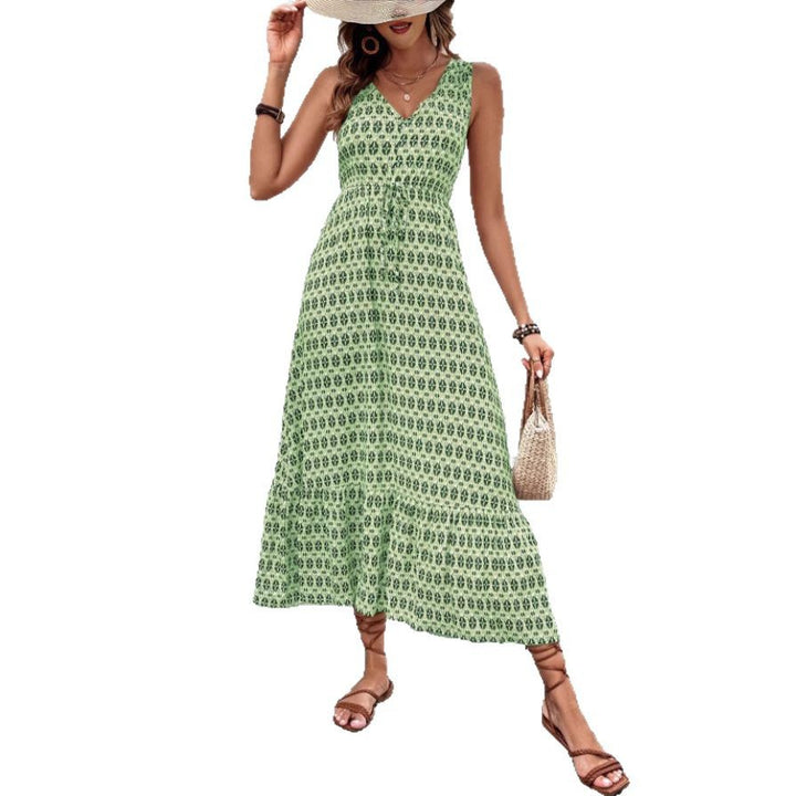 Dame Midi Kjole med elegant Bindefunktion Stilla