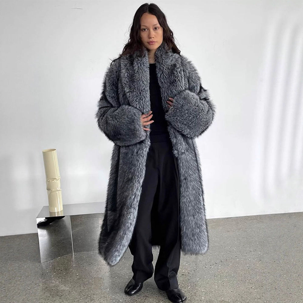 Dame Oversized Künstpelsfrakke Stilla