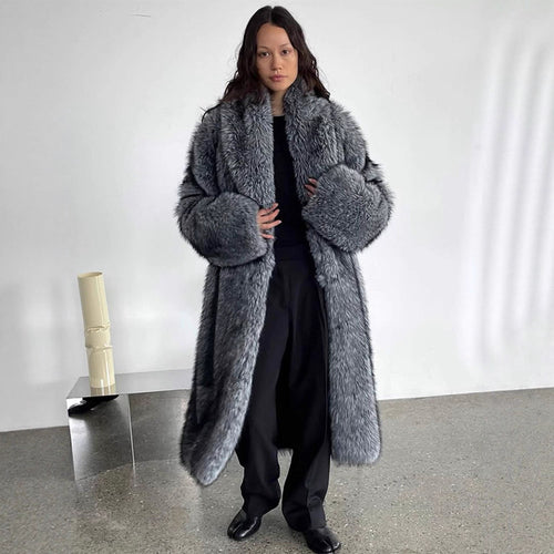 Dame Oversized Künstpelsfrakke Stilla