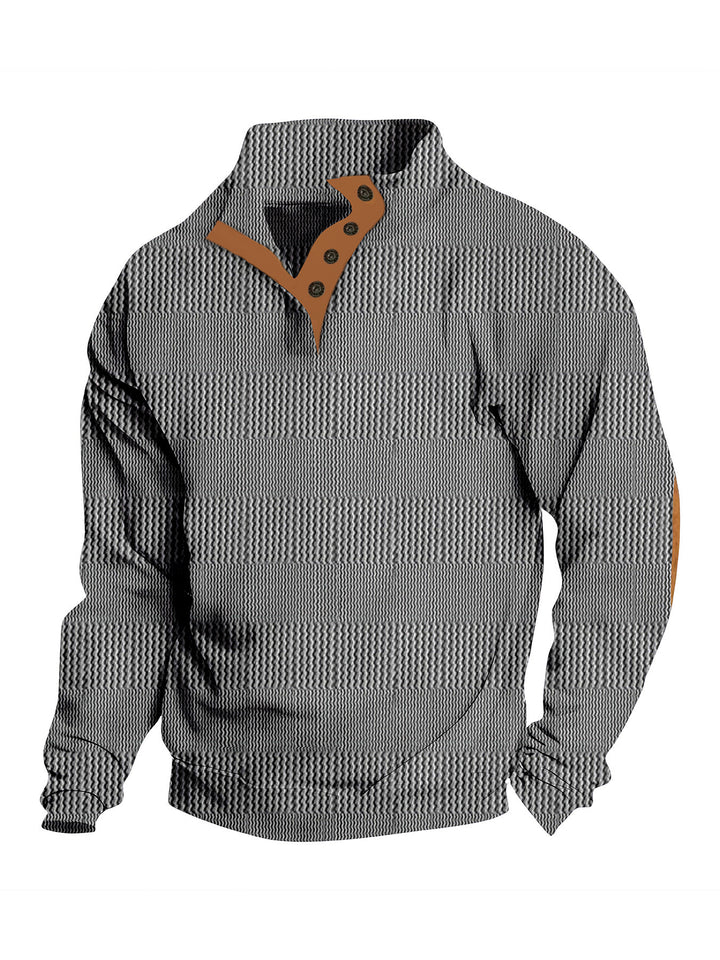 Herrer pullover med moderne højtstående krave og struktureret design Stilla