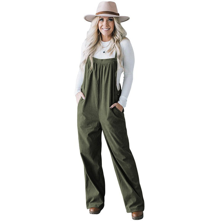 Dame Casual Cord Overall med Lomme og Justerbare Stropper Stilla