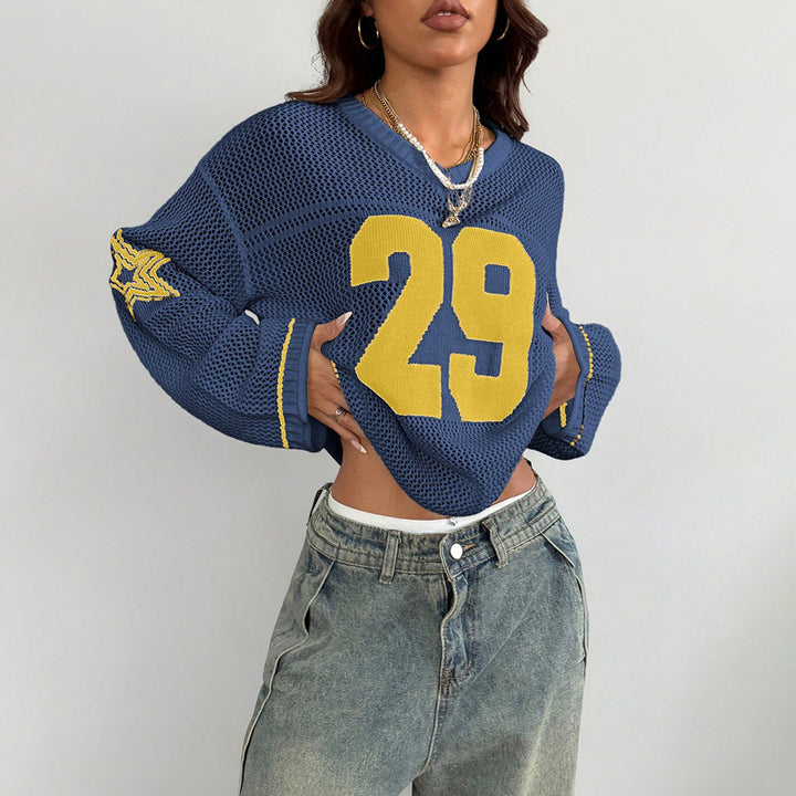 Dame afslappet net top med oversized snit Stilla