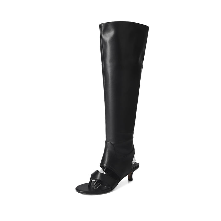 Femme Slouchy Open-Toe Højhælede Støvler Stilla
