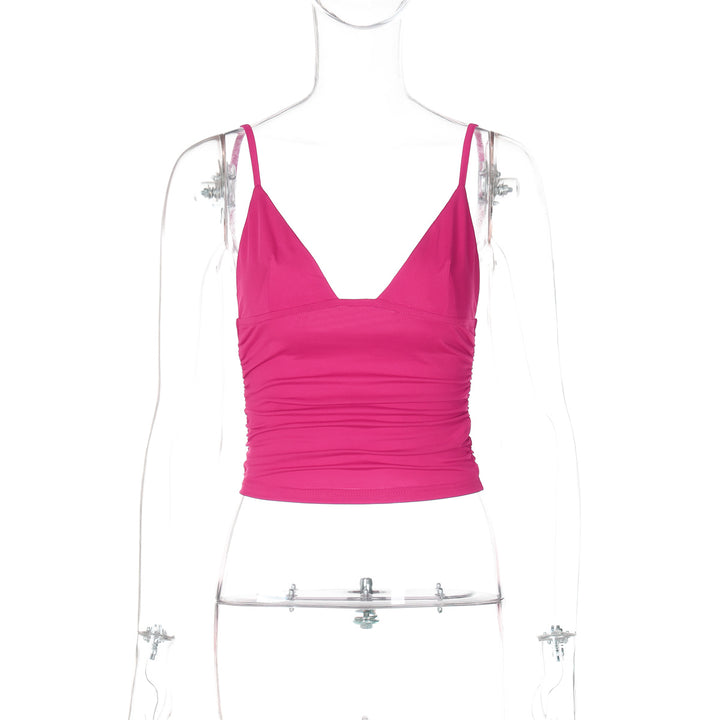 Dame Crop-Top med asymmetrisk snit og tætsiddende silhuet Skovae