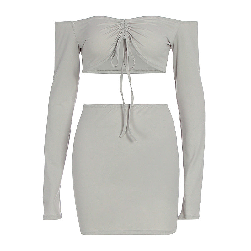 Dame Off-Shoulder Mini-Kjole med utilsigtede cut-outs og drapering Skovae