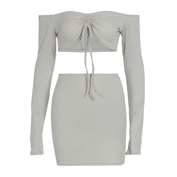 Dame Off-Shoulder Mini-Kjole med utilsigtede cut-outs og drapering Skovae