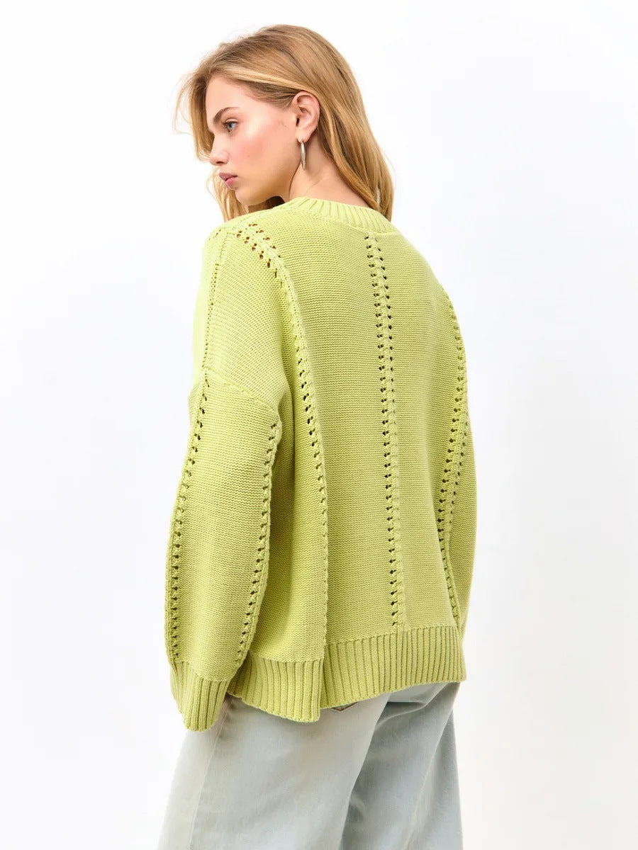 Femme Casual Åben-Strik Pullover Stilla