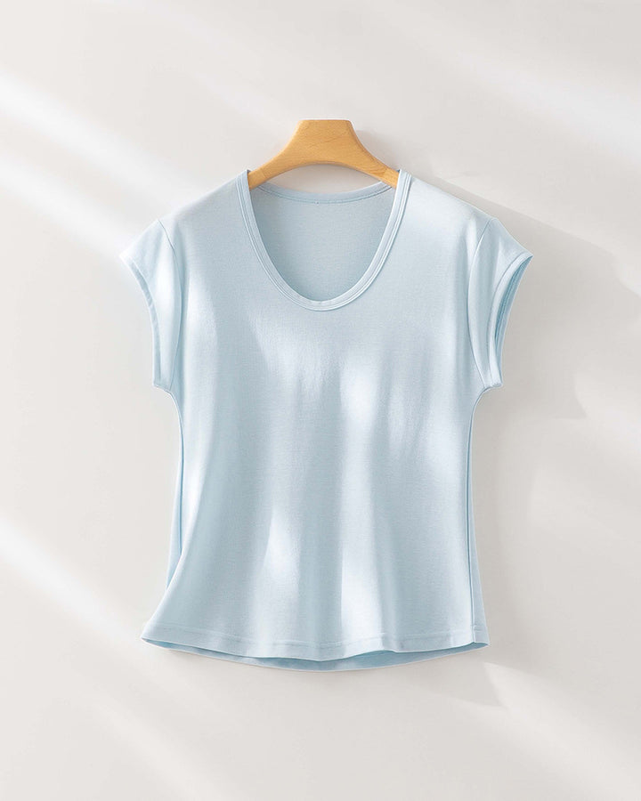 Femme Cap Sleeve Modal Blandingsmateriale Top Stilla