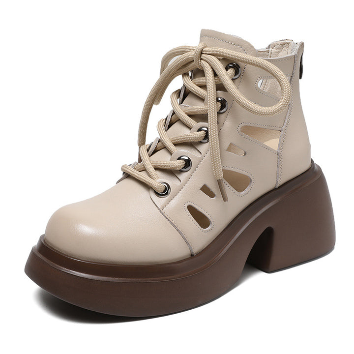 Femme Stilfulde Snøre-Platform-Støvler Stilla
