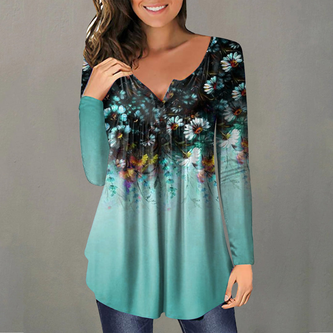 Damebluse med blomsterprint Stilla