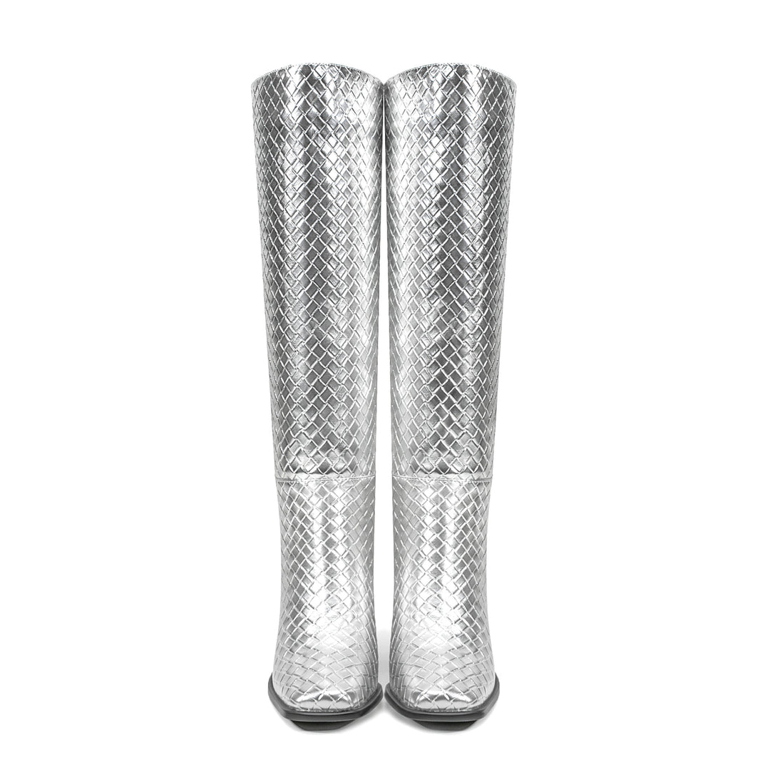 Femme Over-the-Knee Metallic Blockhæls støvler Stilla