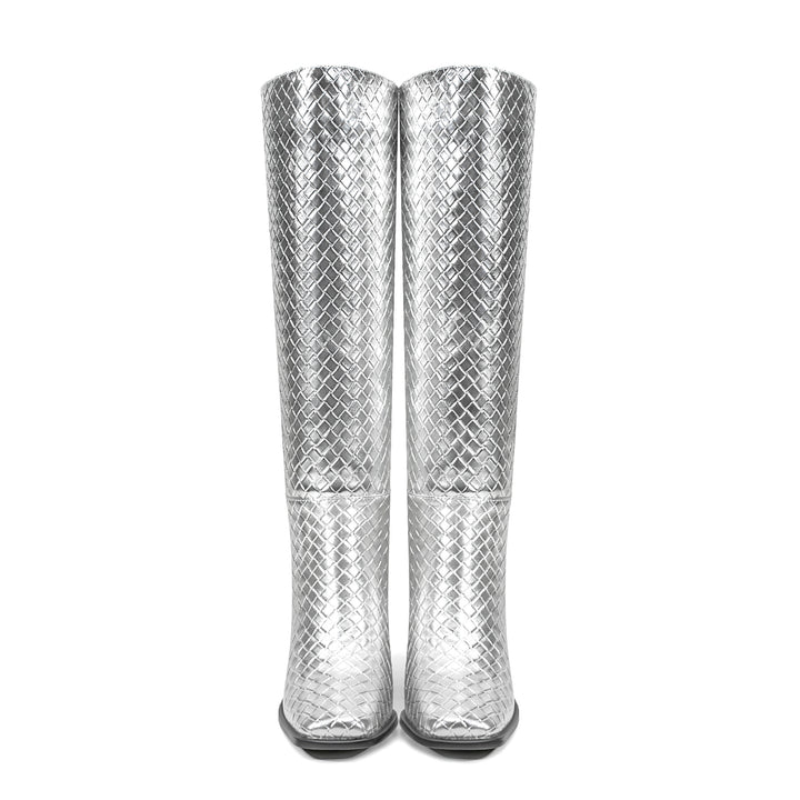 Femme Over-the-Knee Metallic Blockhæls støvler Stilla