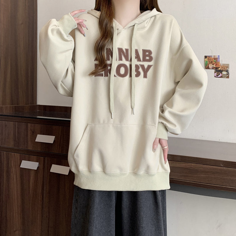 Dame Casual Grafik Hoodie med unik tekst Stilla