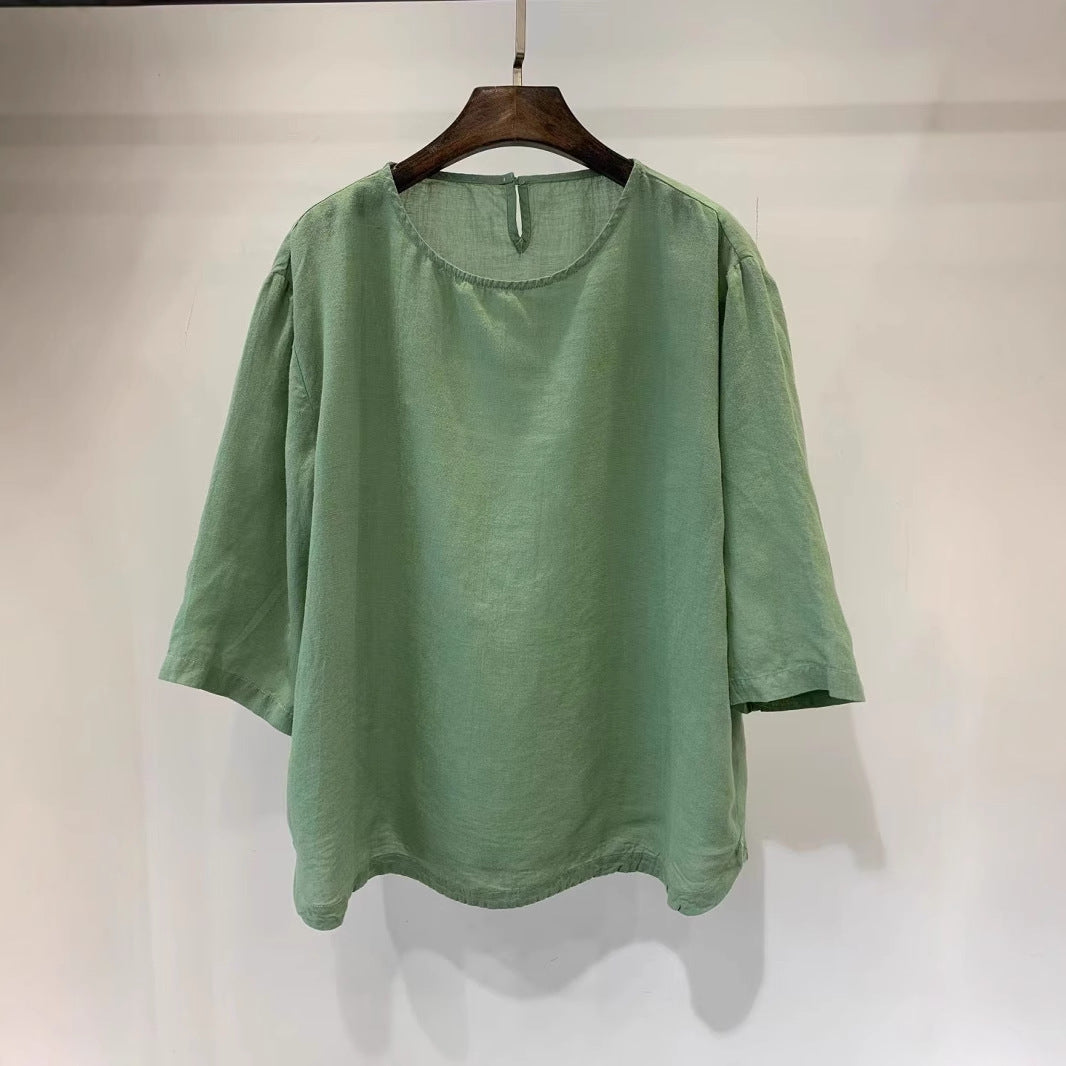 Femme Afslappet Pasform Linned blouse Stilla