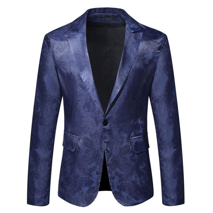 Herrer Elegant Paisley Mønster Satin Blazer Stilla