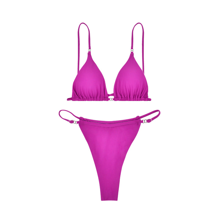 Dame Triangel-Bikini-Sæt med raffinerede ringe og justerbare stropper Stilla