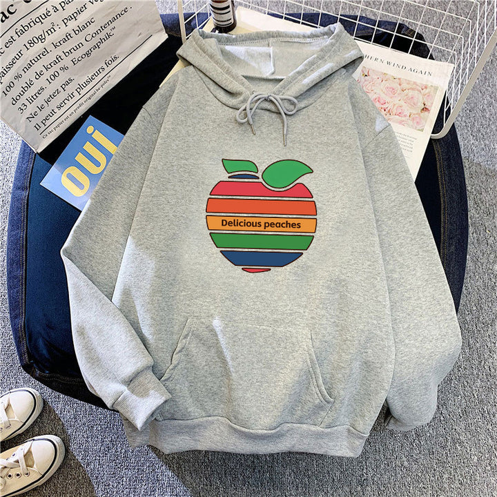 Dame hoodie med glædeligt frugtmotiv Skovae