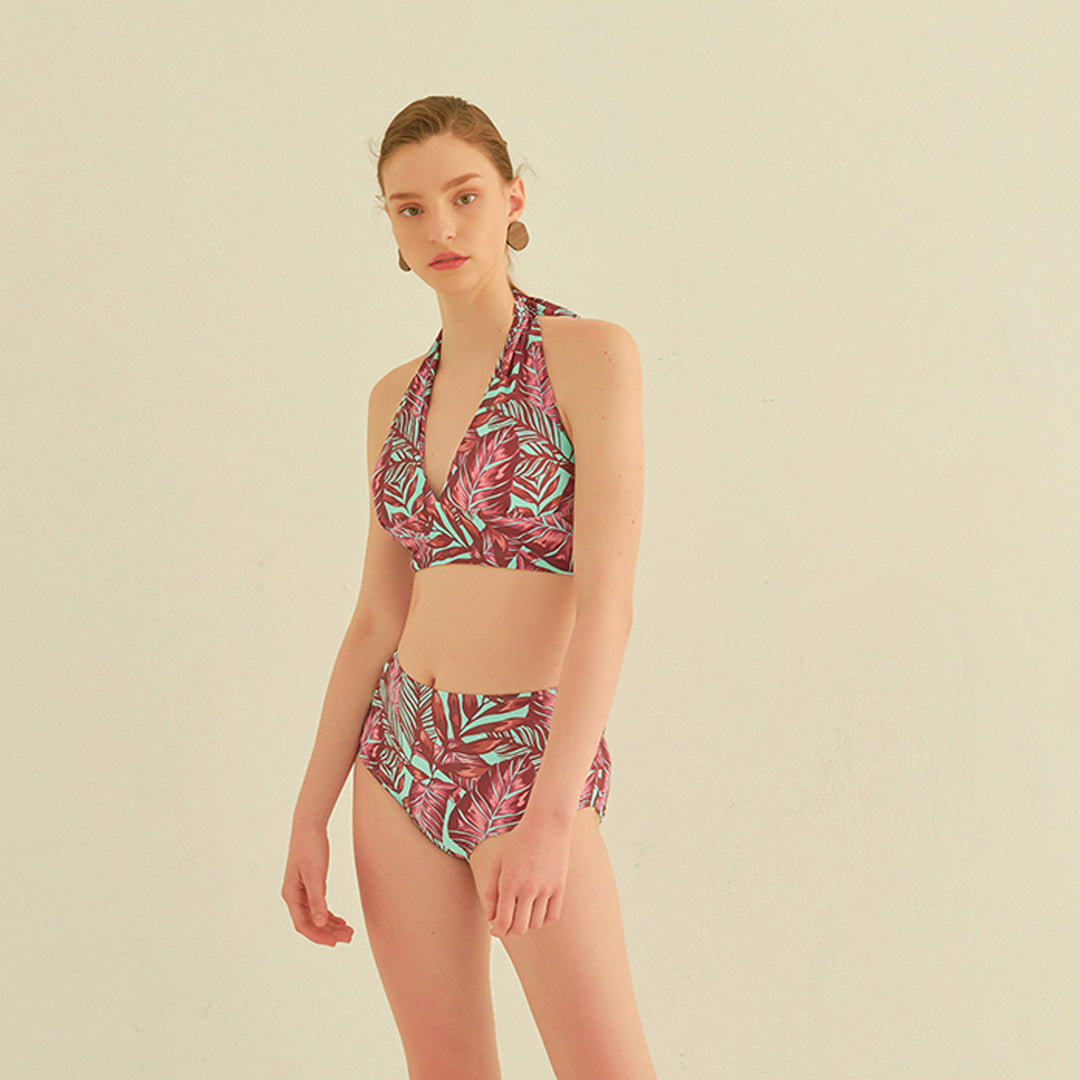 Dame bikinisæt med høj talje og elegant halterdesign Stilla