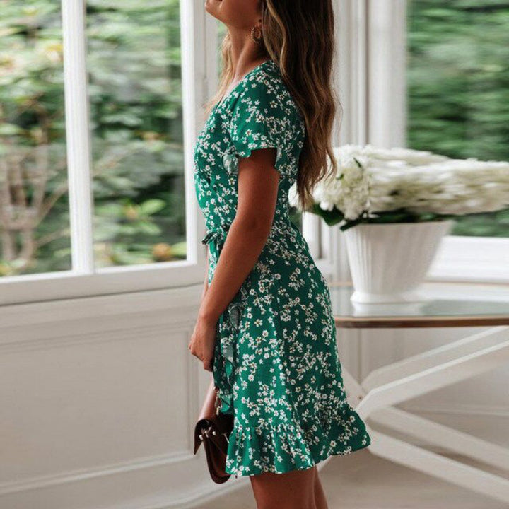 Dame Floral Wrap Kjole Stilla