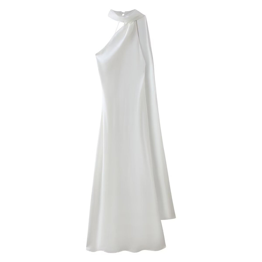 Femme Halter Neck Maxi Kjole med sidelids Stilla