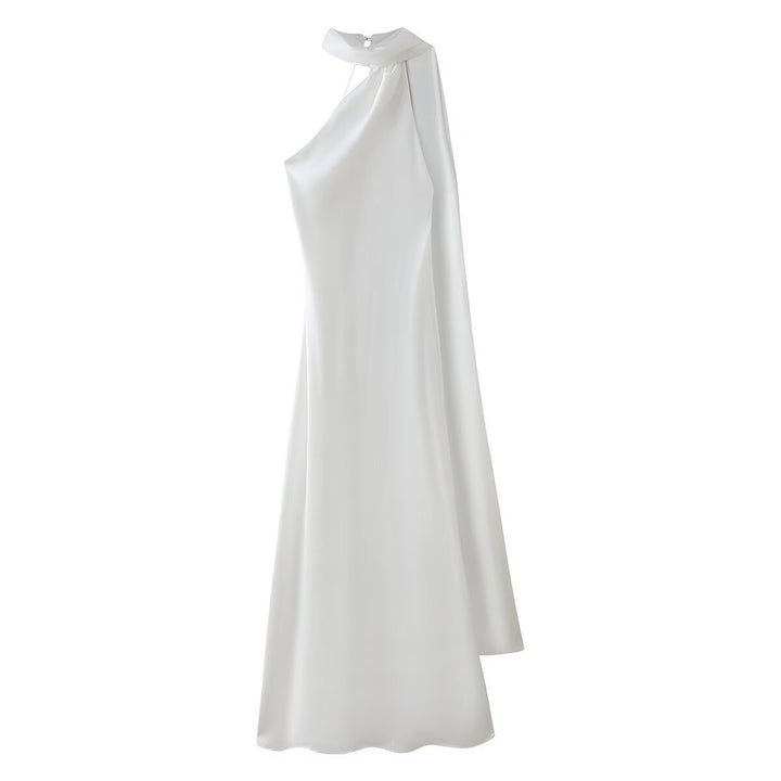 Femme Halter Neck Maxi Kjole med sidelids Stilla