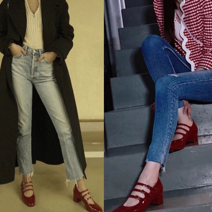 Dame elegante Ballerinas med justerbare remme og høj kvalitet overmateriale Stilla