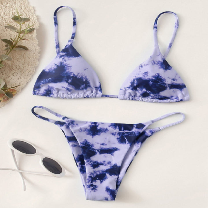 Dame Triangel-Bikini med stilfuldt batikdesign Skovae
