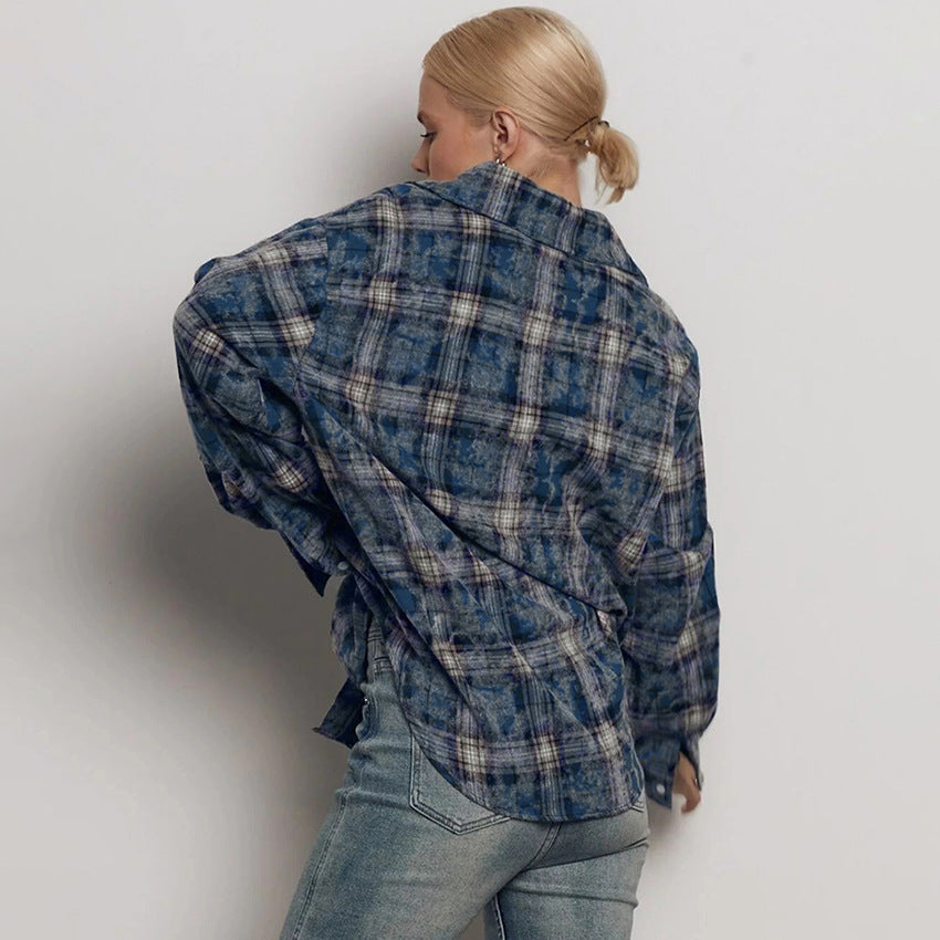 Dame ternet bluse med afslappet snit og brede ærmer Stilla