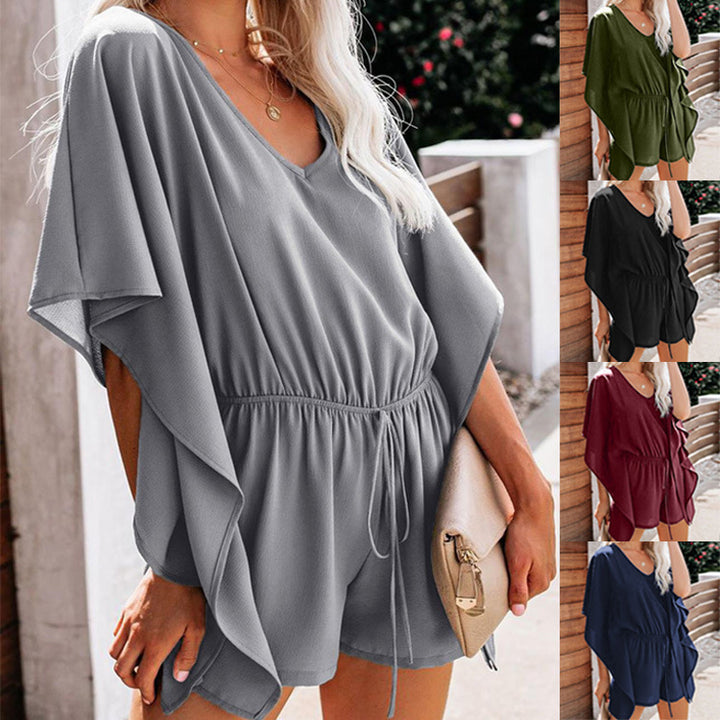 Dame luftigt Kaftan-kjole med elastisk talje Stilla
