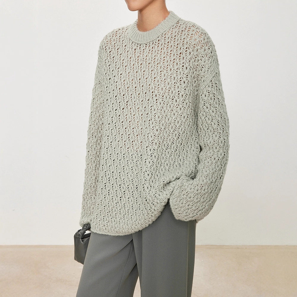 Dame luftstrikket sweater med åben struktur Stilla