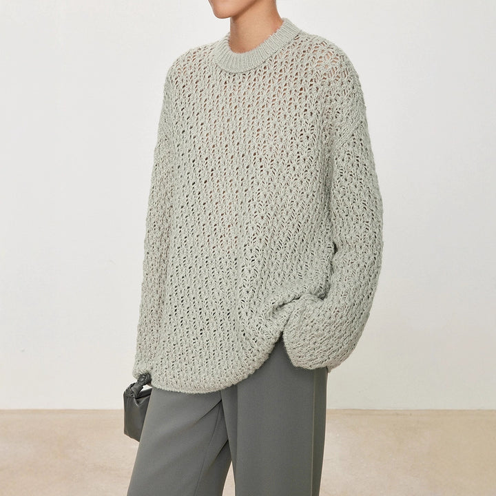 Dame luftstrikket sweater med åben struktur Stilla