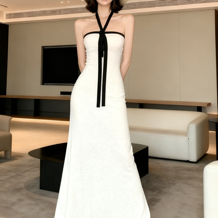 Damer Elegant Maxikjole med off-shoulder design og figursyet snit Skovae