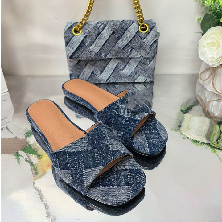Femme Denim Slide Sandaler Stilla