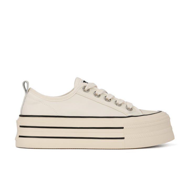 Dame platform sneakers med forhøjet sål og snørebånd Stilla