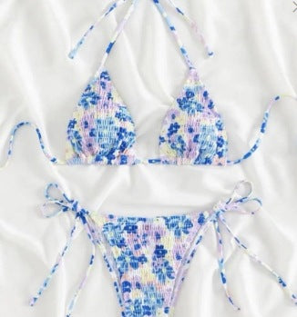Dame Triangel-Bikini-Sæt med justerbare bindebånd og elastisk stof Stilla