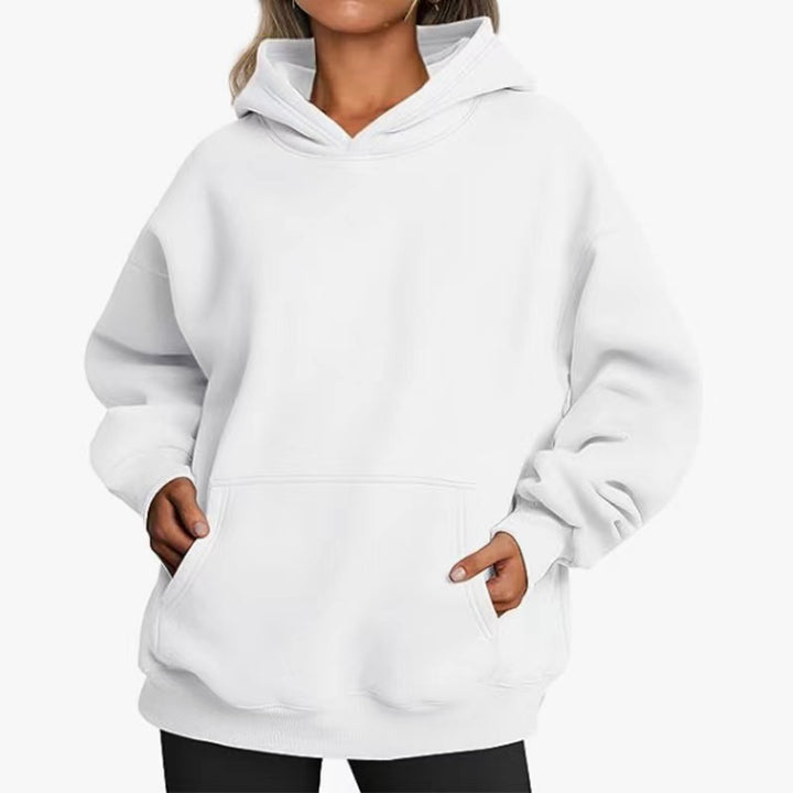 Kvinders oversized hoodie med praktiske kængurulommer og blød indvendig foring Skovae