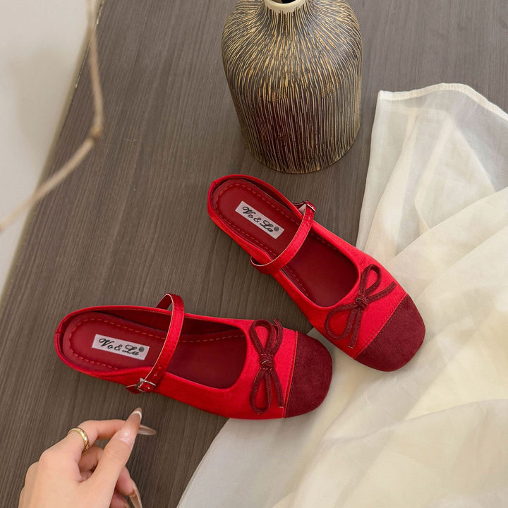 Femme Elegante Slingback Ballerinaer med Sløjfeakcent Stilla