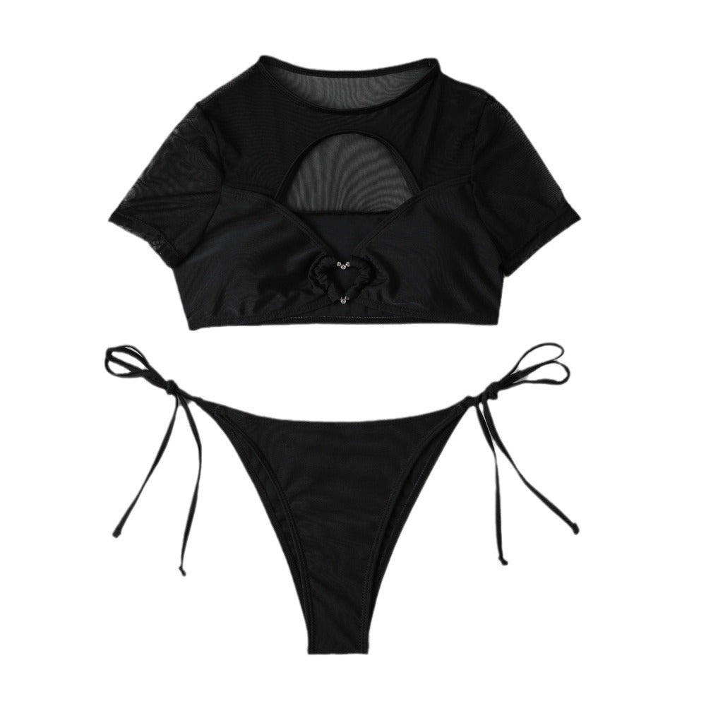Dame Bikini-sæt med trendy cut-out og funklende hjerte-detaljer Stilla