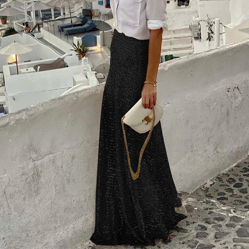 Stilla | Glamorous Paillet Lang Halv Nederdel
