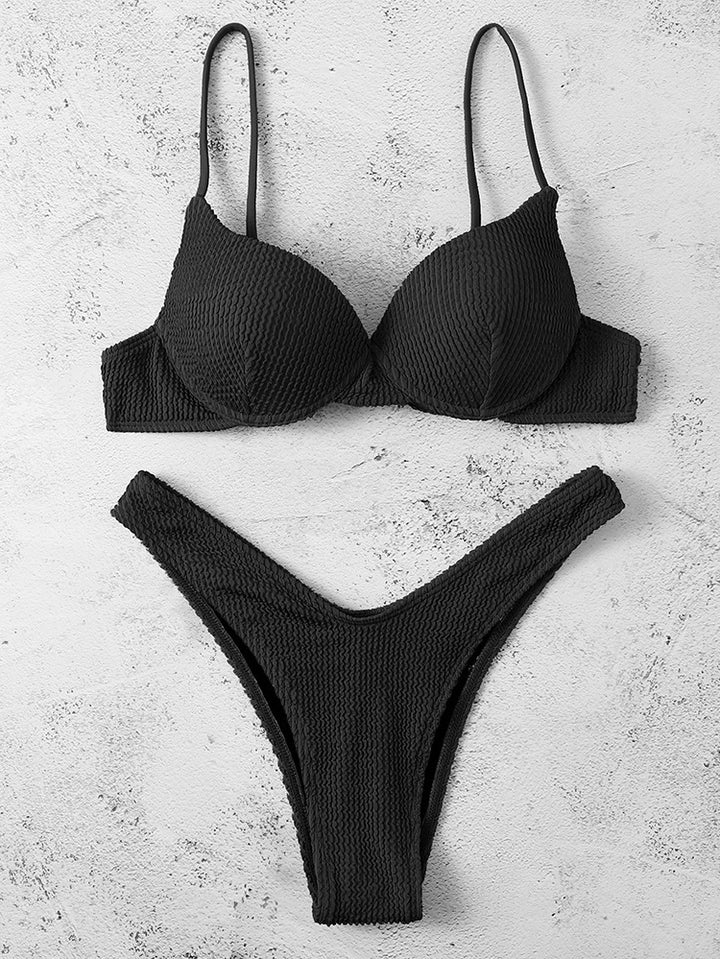 Dame Push-Up-Bikini med struktureret tekstur Skovae