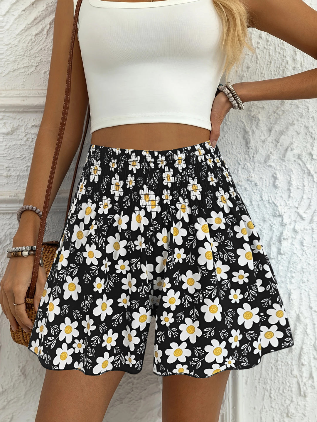 Dame Floral Print Afslappet Pasform Shorts Stilla