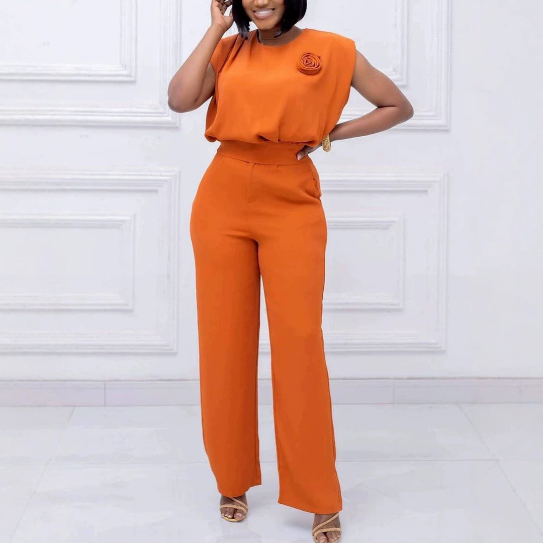 Dame elegant All-in-One-jumpsuit med blomsterdetalje Skovae