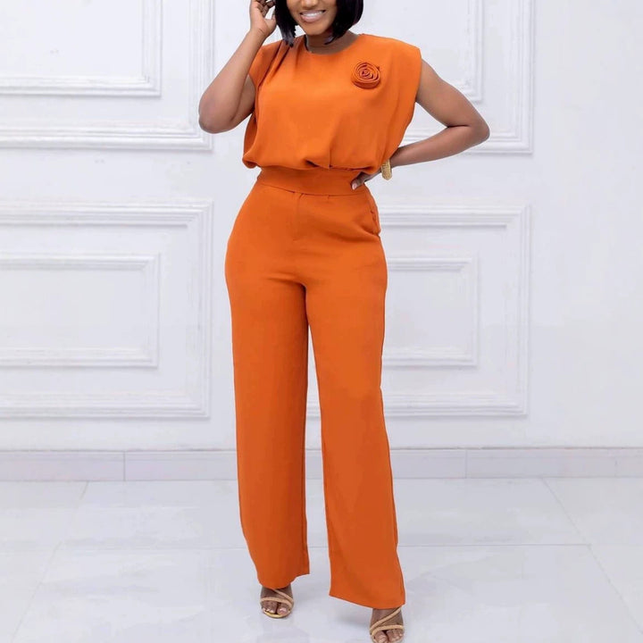 Dame elegant All-in-One-jumpsuit med blomsterdetalje Skovae